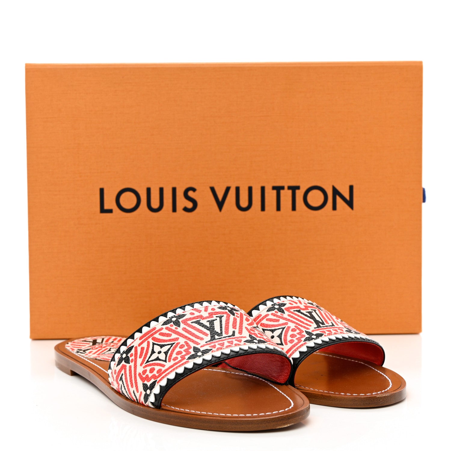 Louis Vuitton Monogram Crafty Lock It Flat Mule 40 Creme Rouge 9 of 9