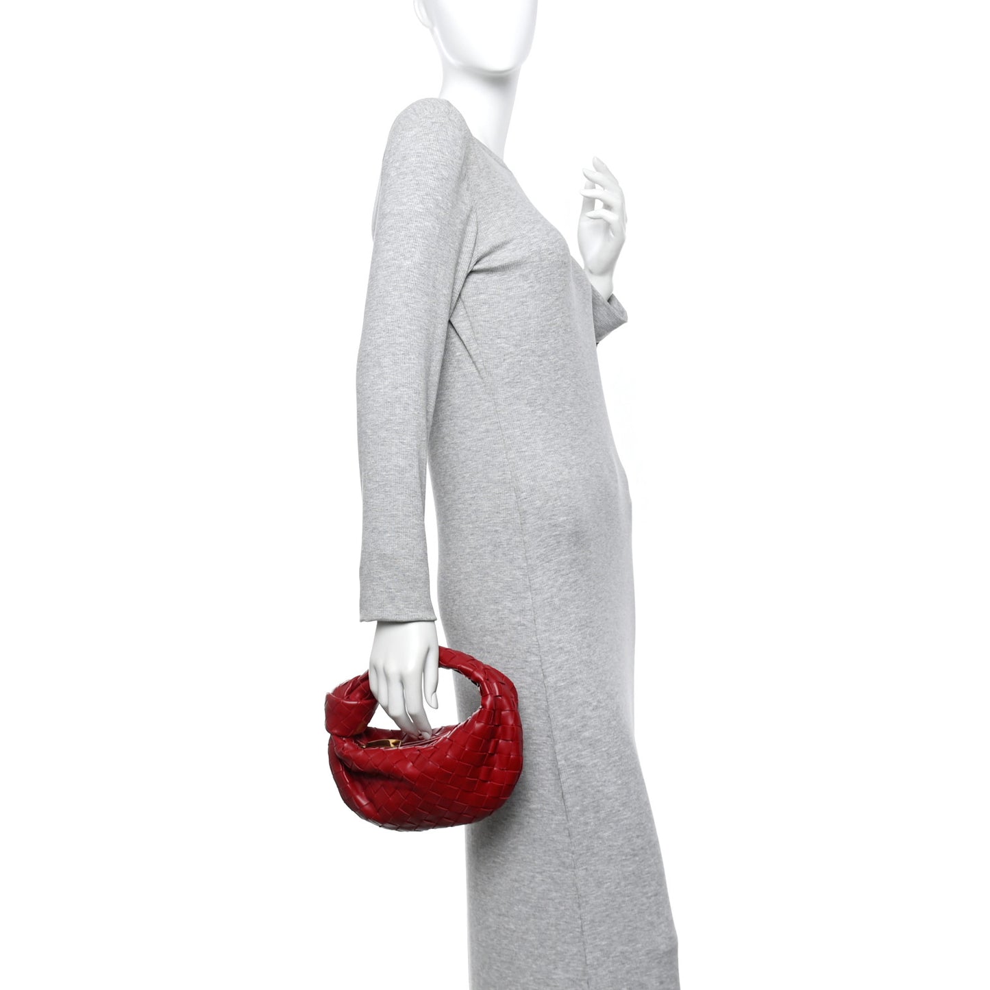 Nappa Intrecciato Mini Jodie Dark Red