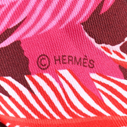 Hermes Silk Jaguar Quetzal Twilly Fuchsia Rose Bordeaux 4 of 4