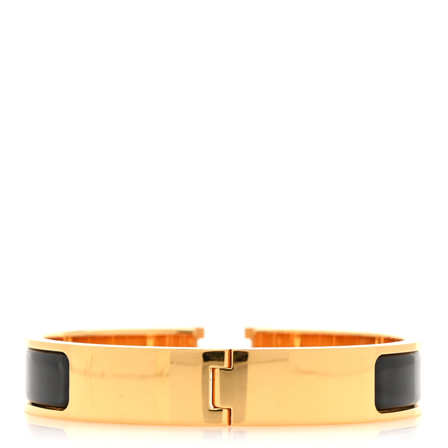 Hermes Enamel Narrow Clic Clac H Bracelet GM Black 3 of 5
