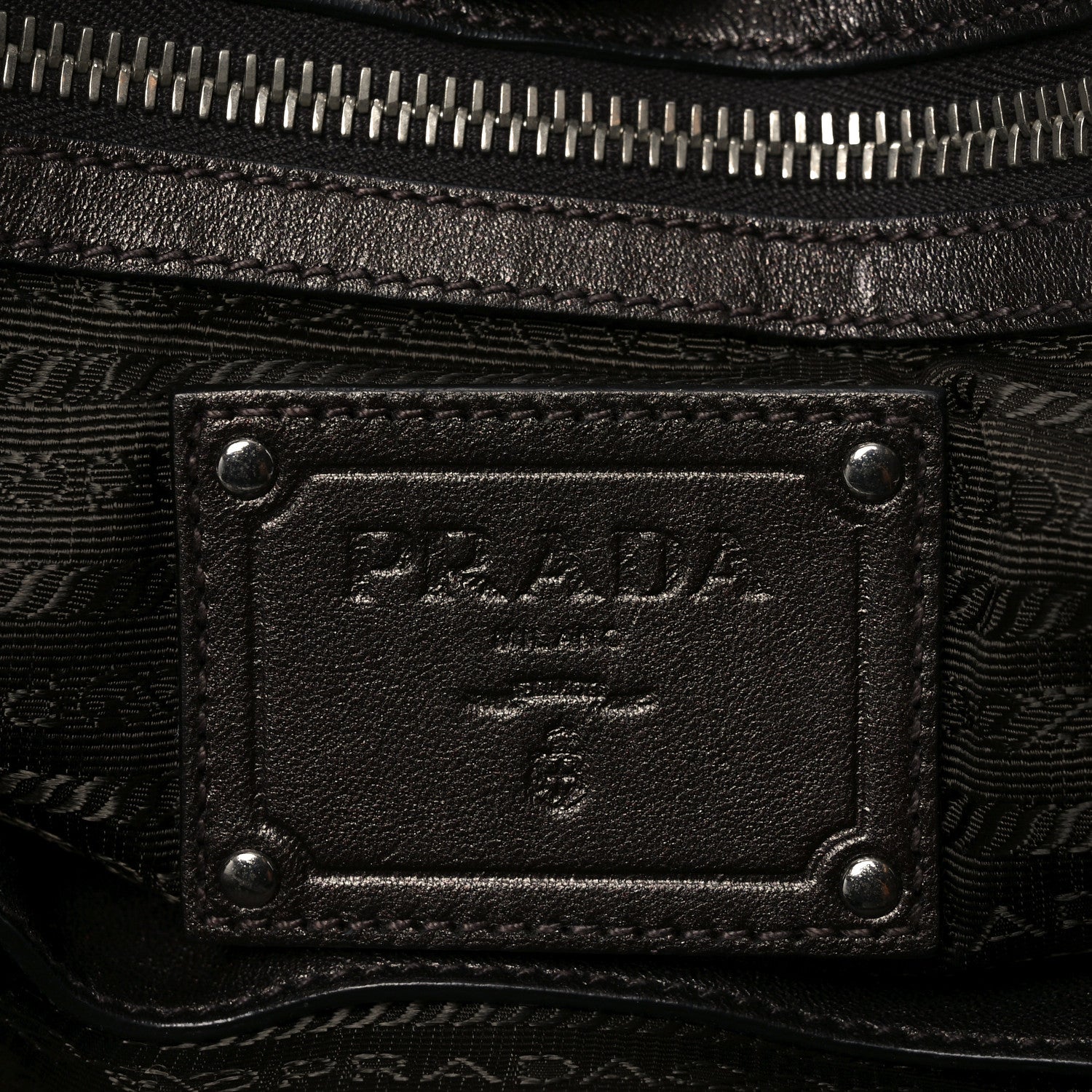Prada Metallic Nappa Ruffle Hobo Grafite Mordore 6 of 9