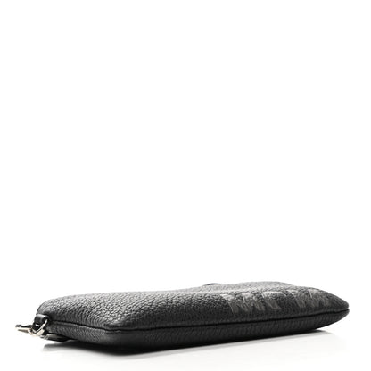 MCM Calfskin Wristlet Logo Pouch Black 4 of 7