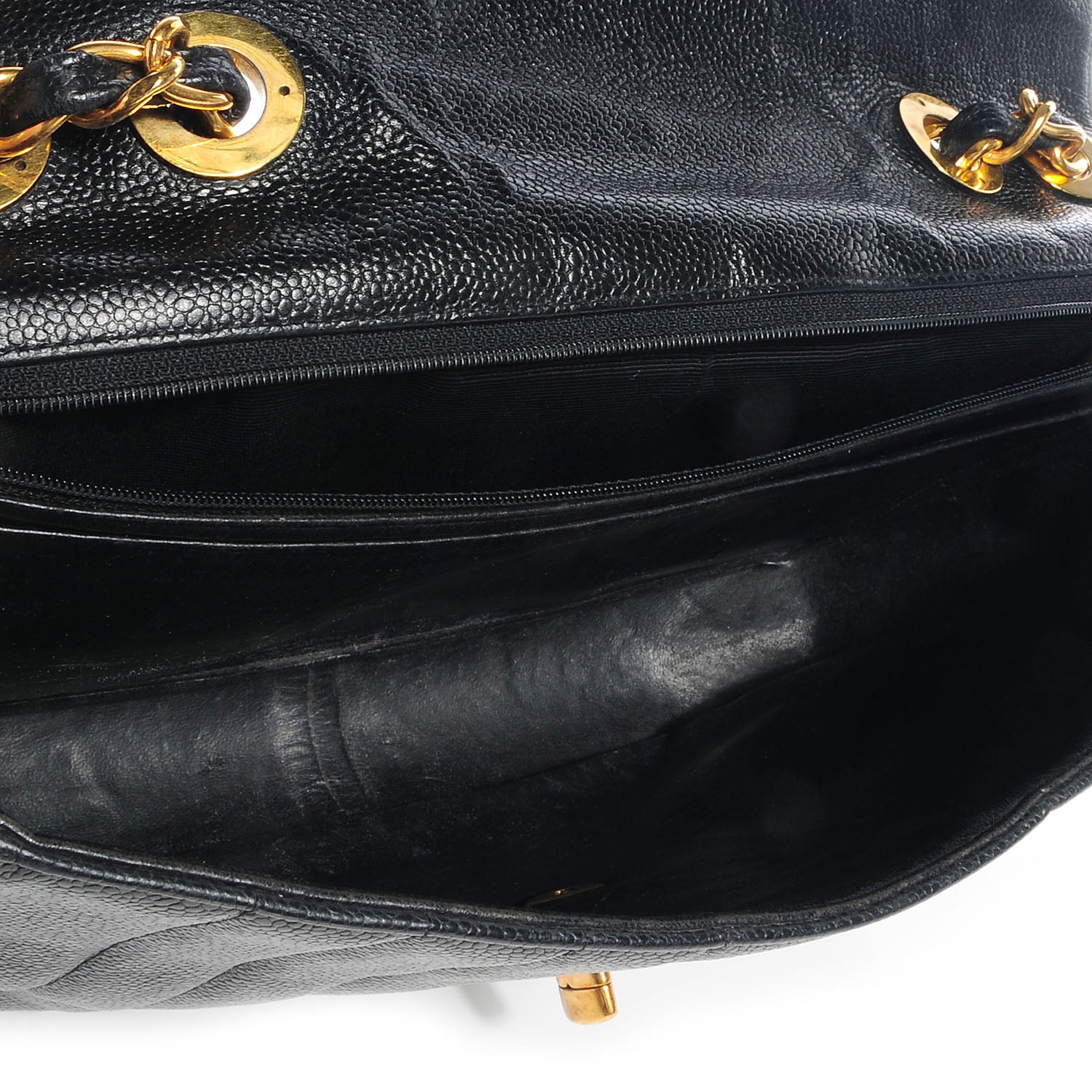 Chanel Caviar Vertical Quilt Jumbo Flap Black 6 of 8
