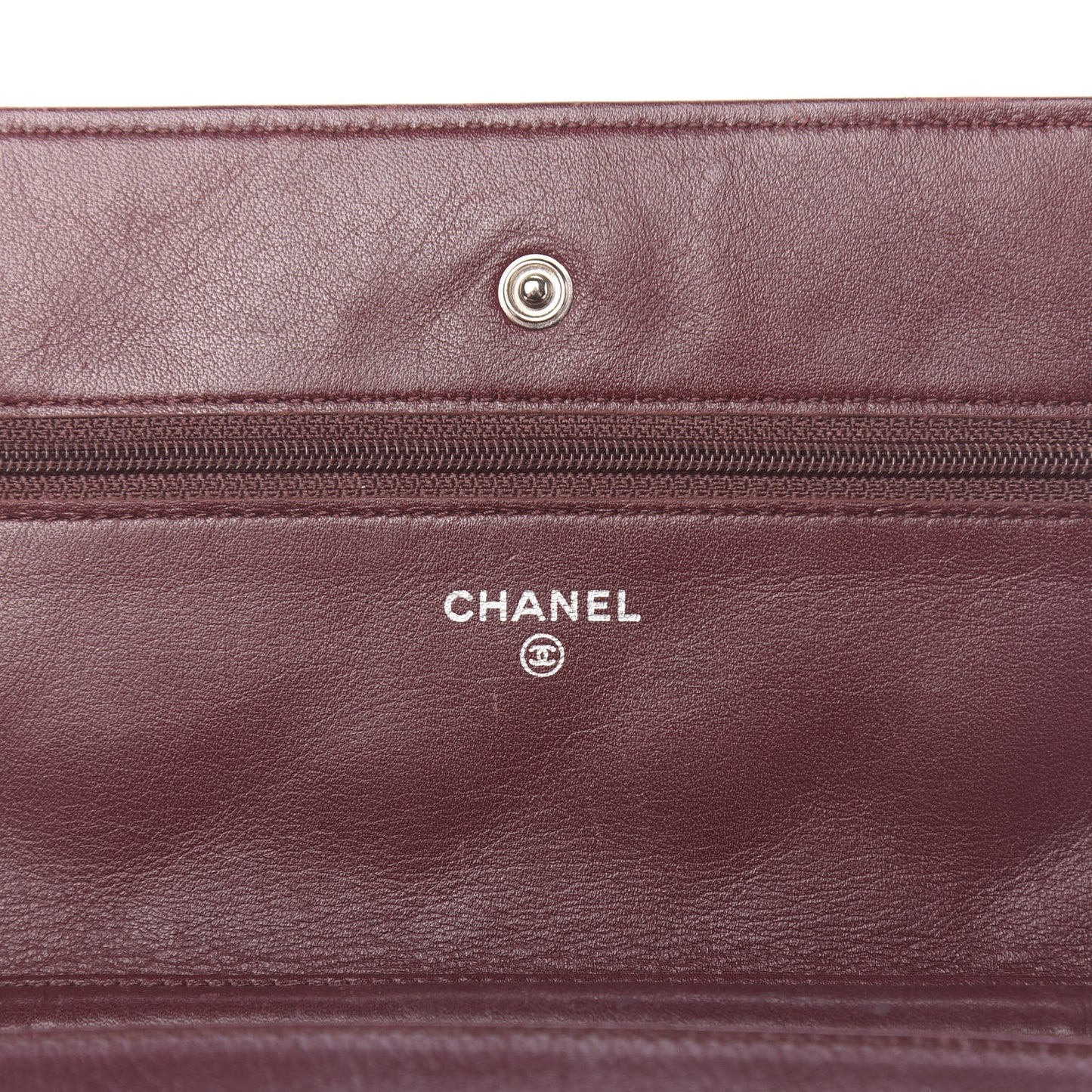 Patent Quilted Wallet On Chain WOC Dark Red