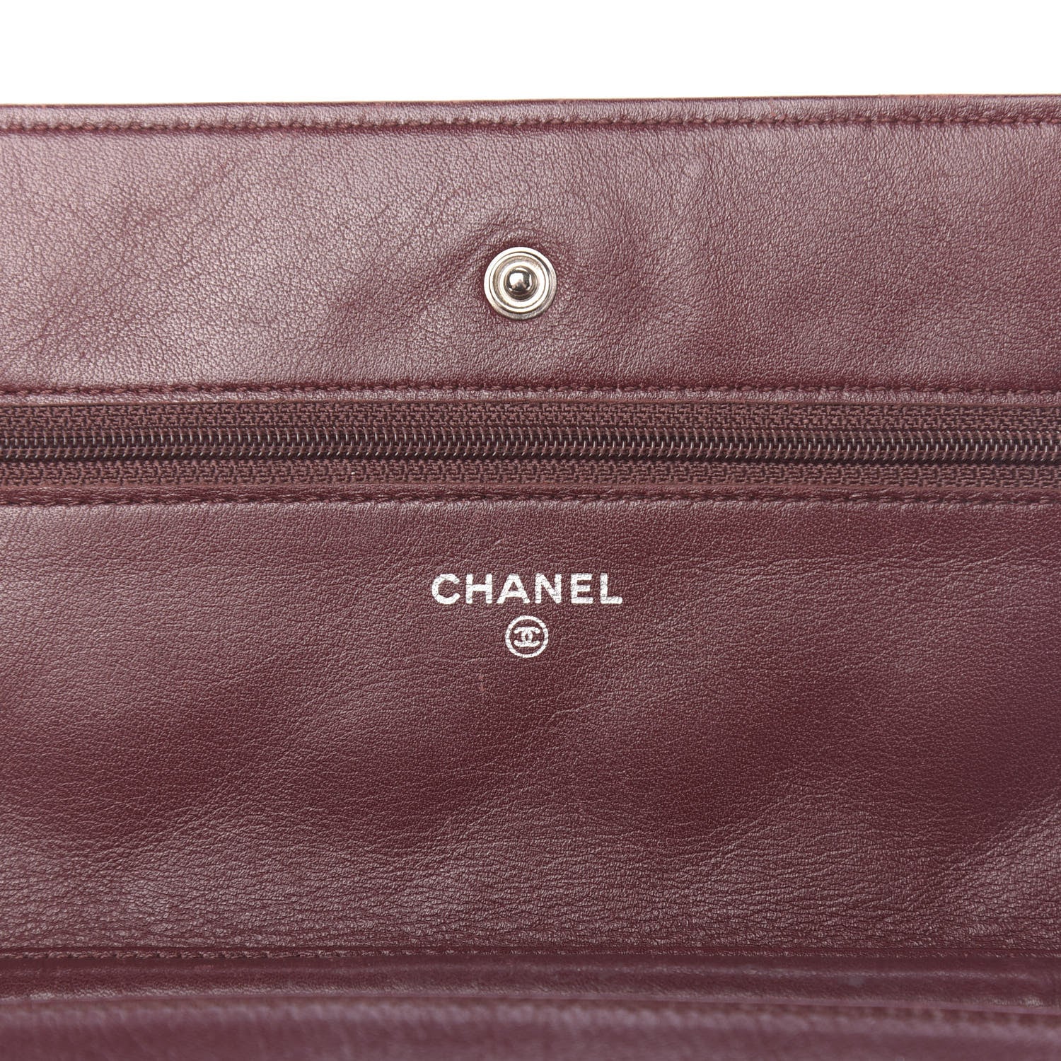 Chanel Patent Quilted Wallet On Chain WOC Dark Red 6 of 13