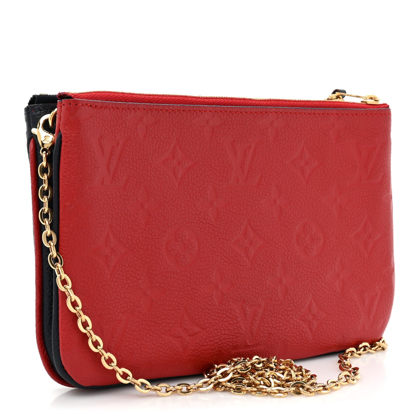 Empreinte Double Zip Pochette Marine Rouge