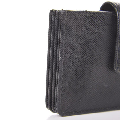 Prada Saffiano Oro Gusseted Card Holder Black 7 of 8