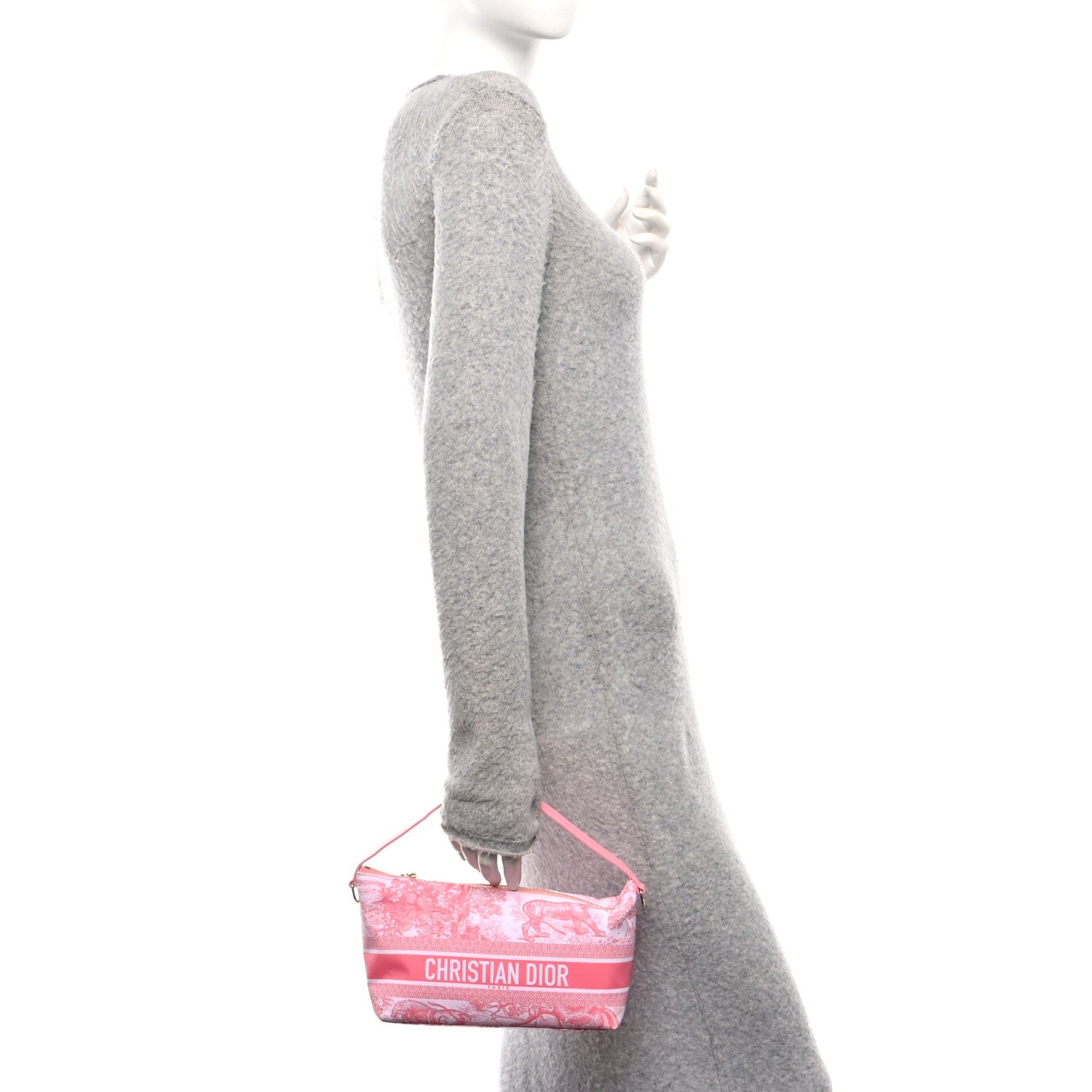Christian Dior Canvas De Jouy Diortravel Nomad Pouch Pink 1822274