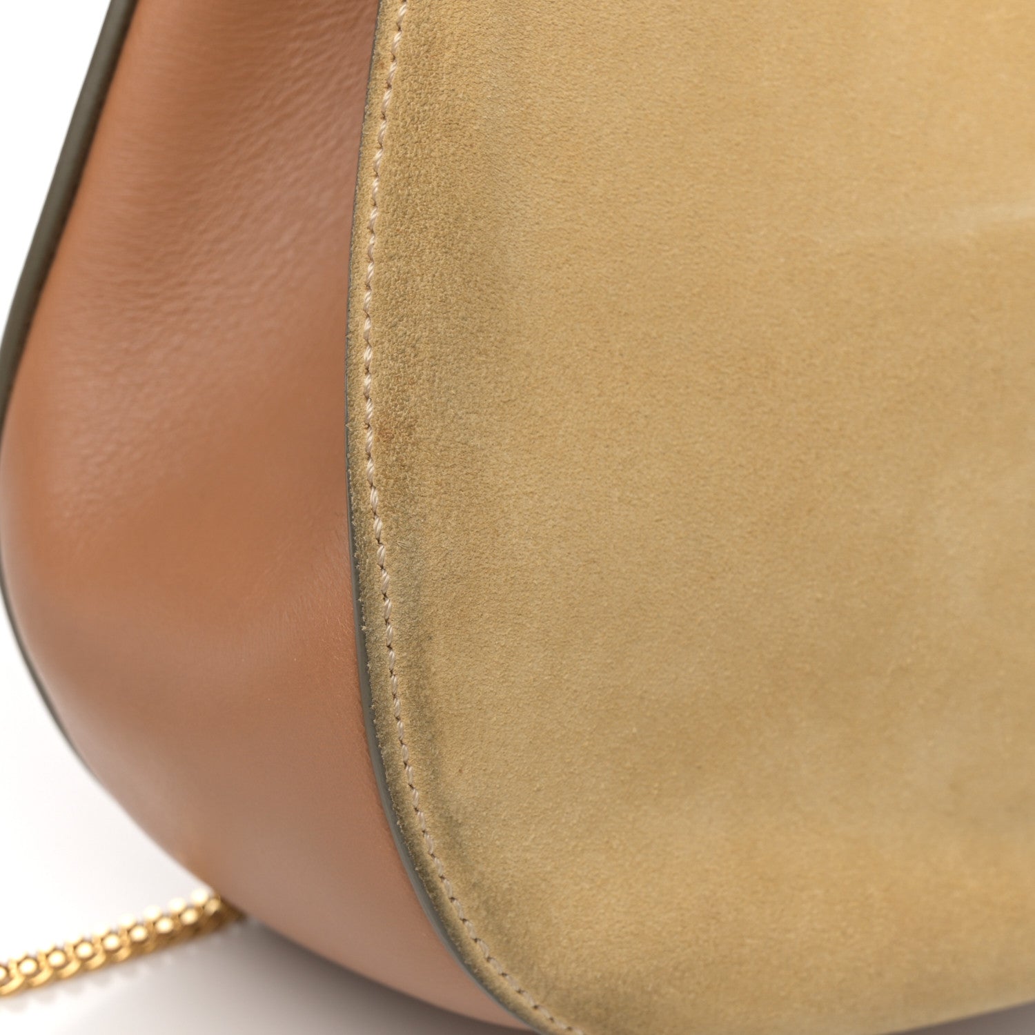 Chloe Suede Smooth Calfskin Drew Shoulder Bag Milky Coffee 16 of 16