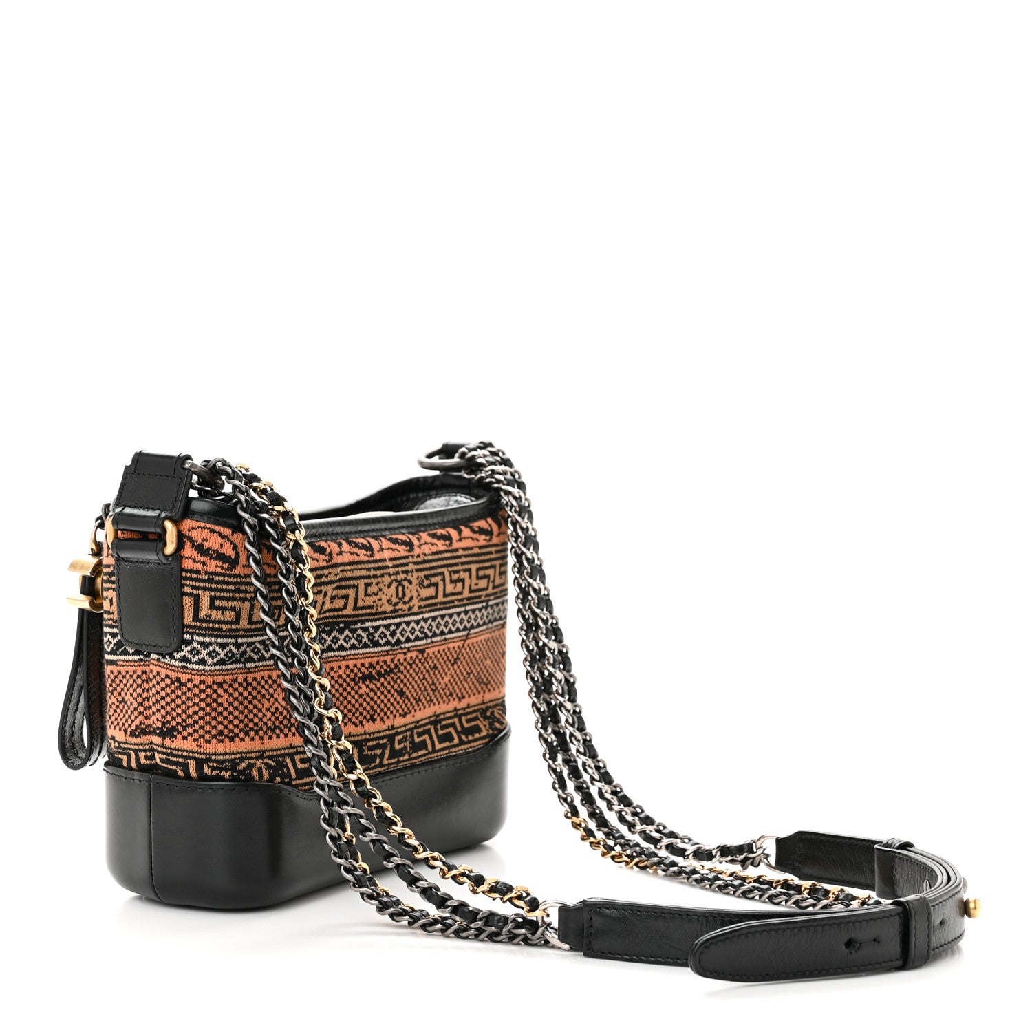 Chanel Knit Calfskin Small Gabrielle Hobo Black Multicolor 3 of 11