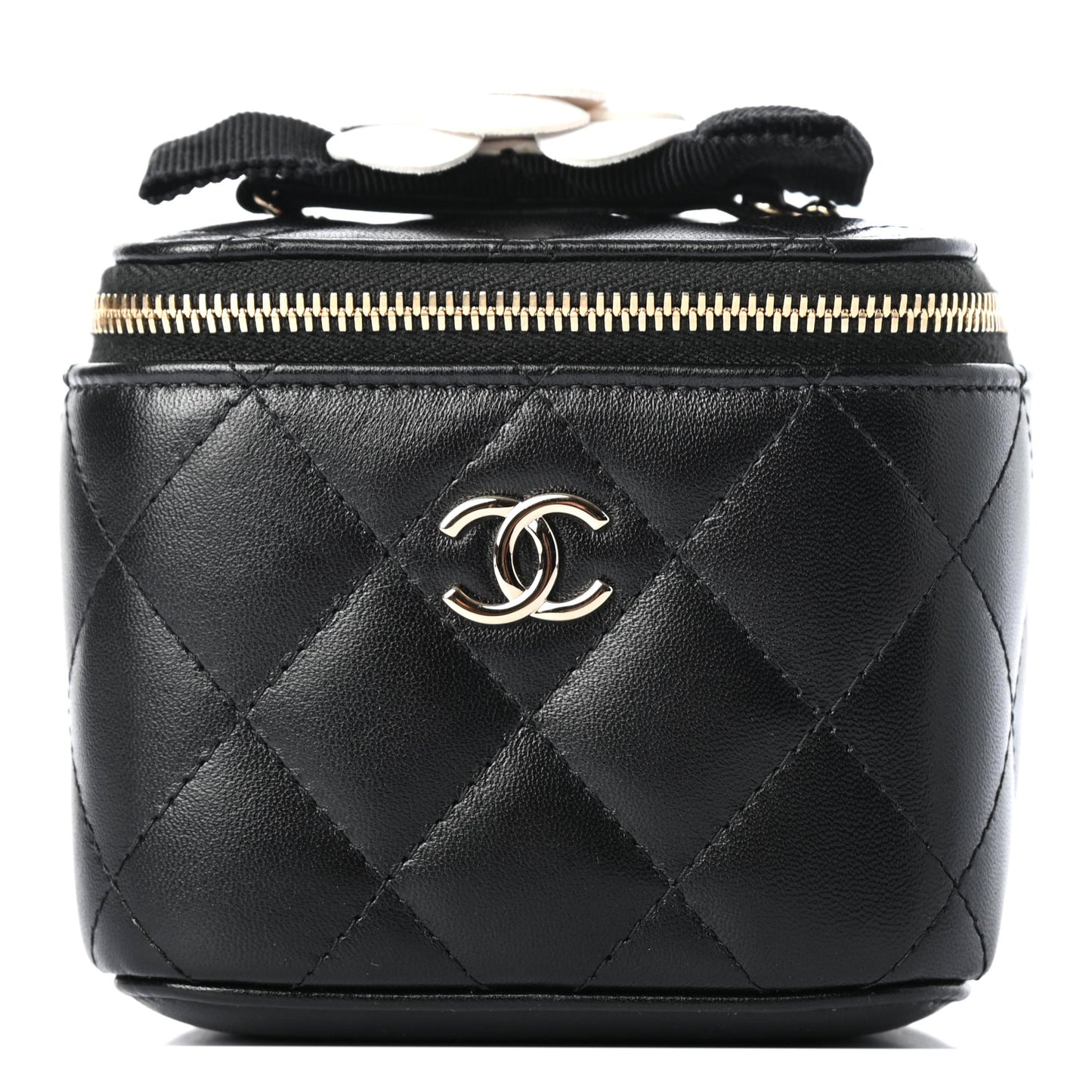 Lambskin Quilted My Chanel Lady Vanity Case With Chain Black