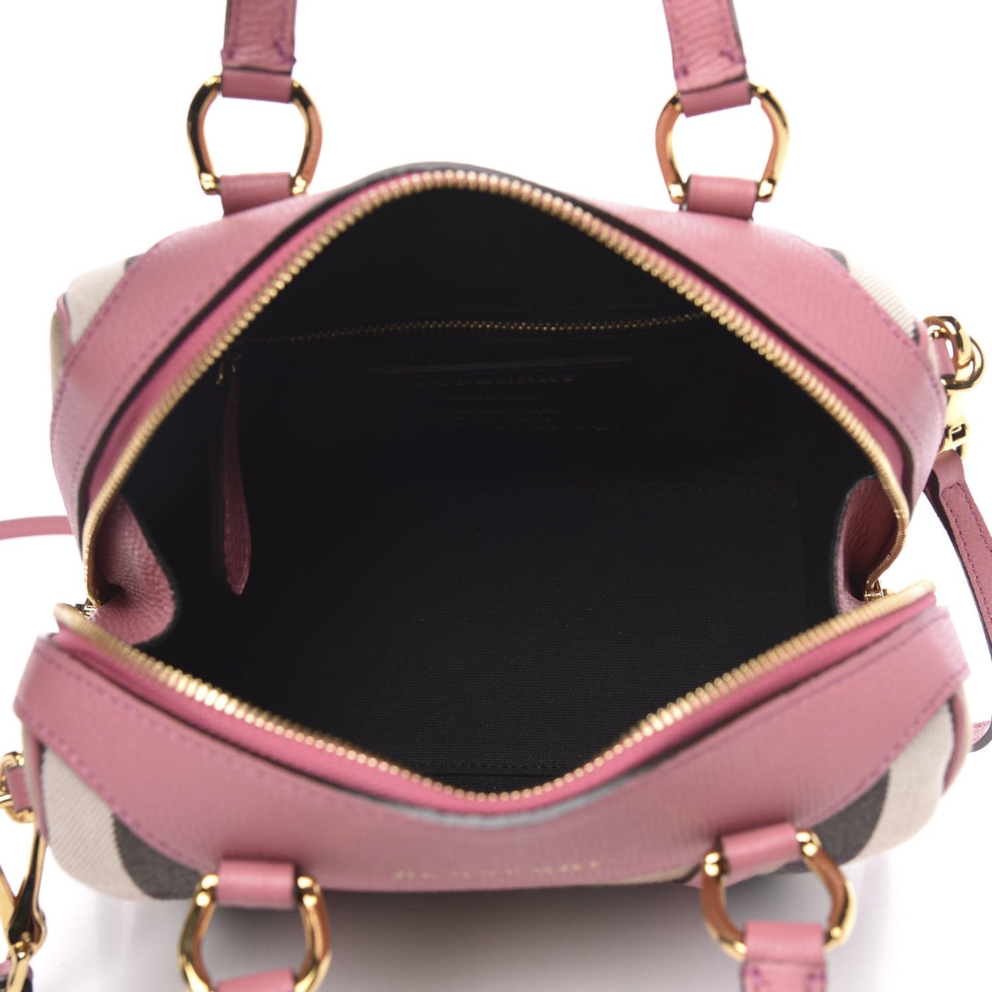 House Check Derby Calfskin Small Alchester Bowling Bag Mauve Pink