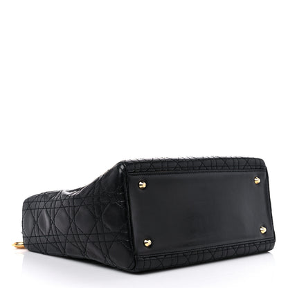 Christian Dior Lambskin Cannage Medium Lady Dior Black 3 of 13