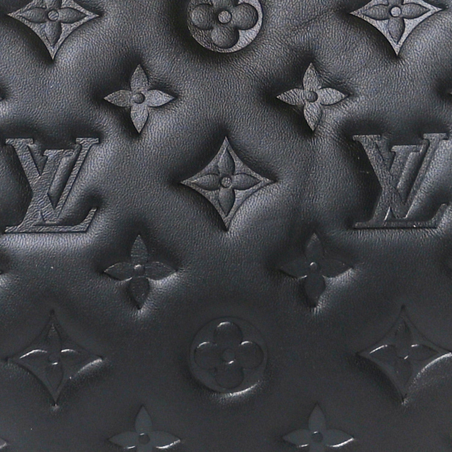 Louis Vuitton Lambskin Embossed Monogram Coussin MM Black 9 of 11