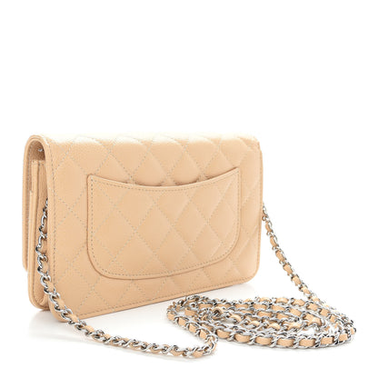 Chanel Caviar Quilted Wallet On Chain WOC Beige 3 of 10