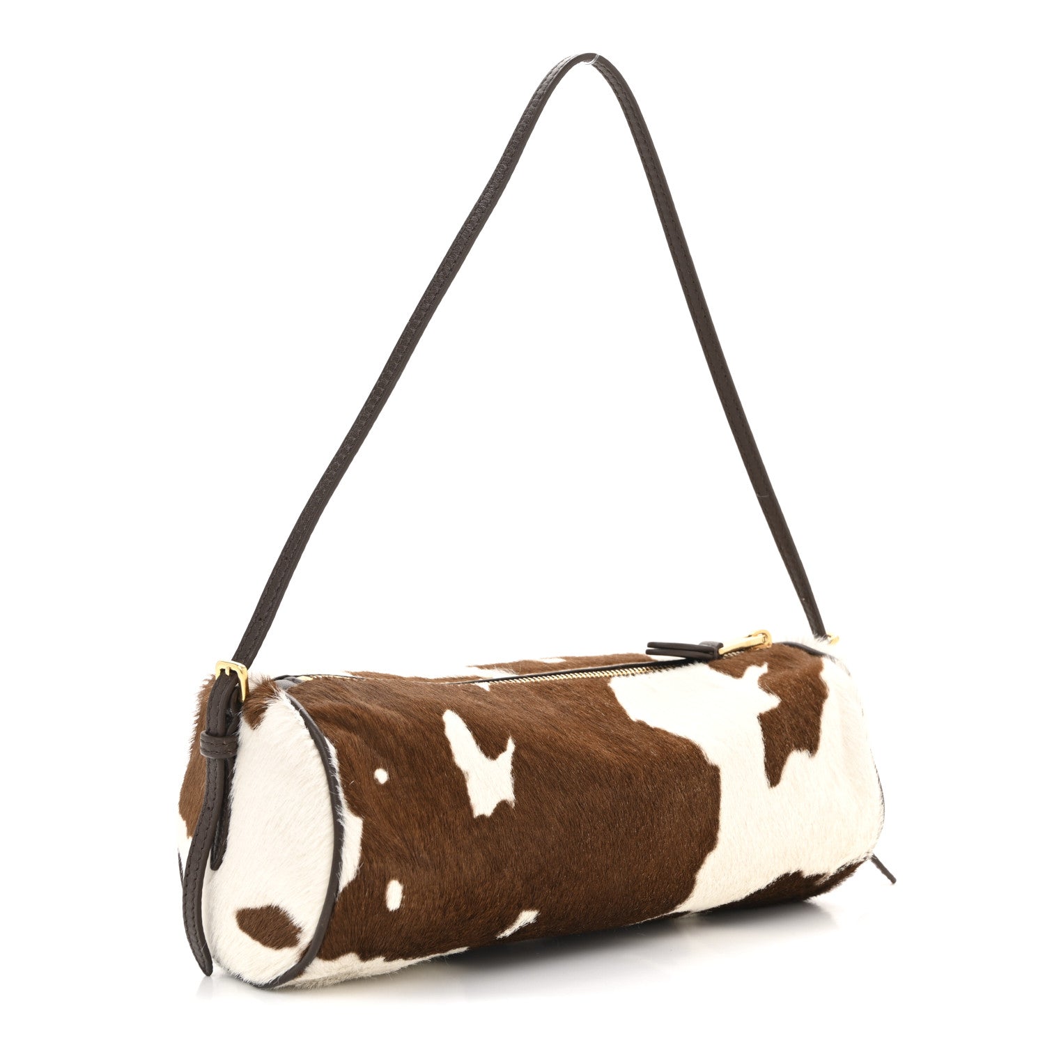 Miu Miu Nappa Calf Hair Printed Pouch White Burnt Sienna 3 of 10