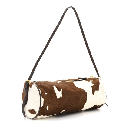 Miu Miu Nappa Calf Hair Printed Pouch White Burnt Sienna 3 of 10
