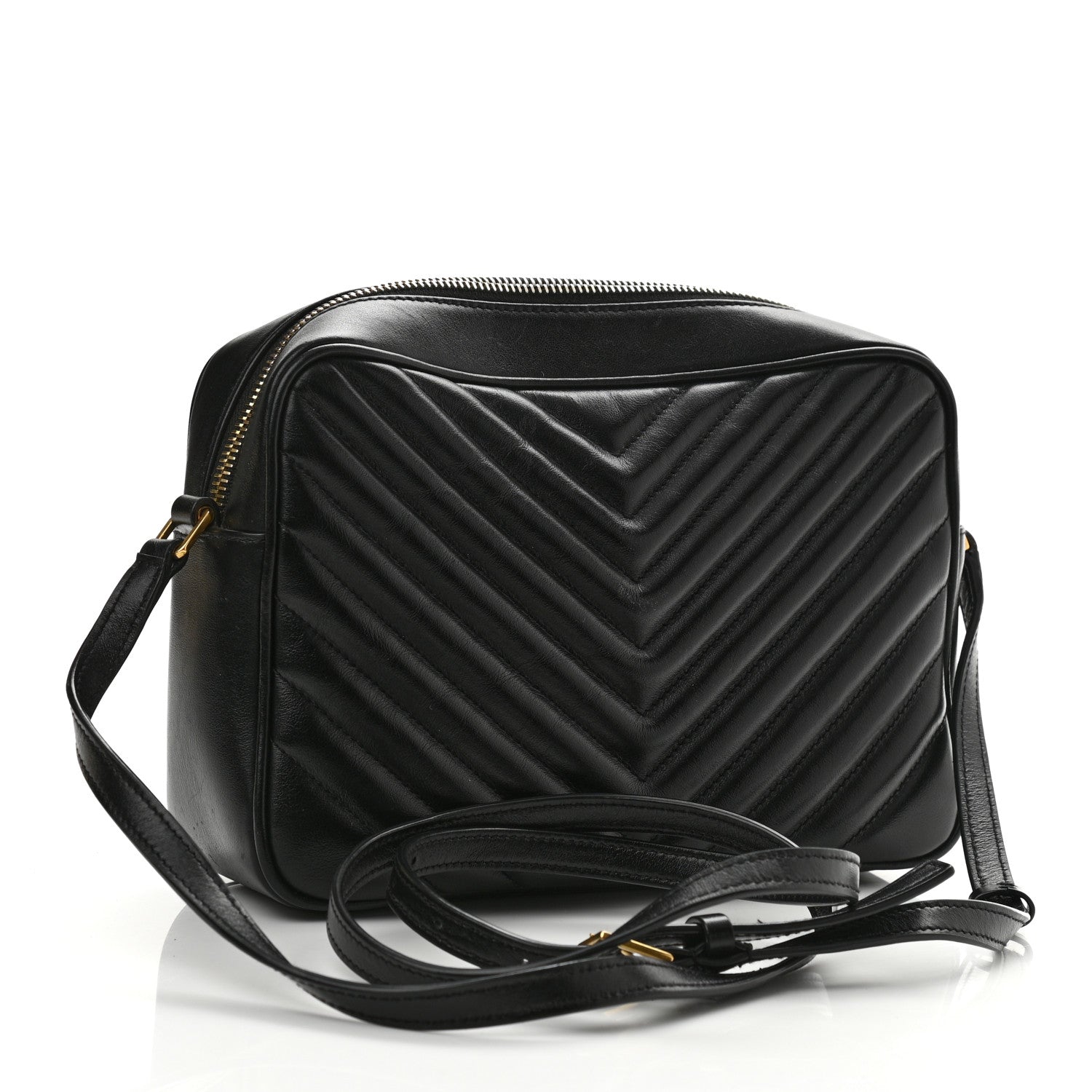 Saint Laurent Calfskin Matelasse Monogram Lou Camera Bag Black 3 of 10