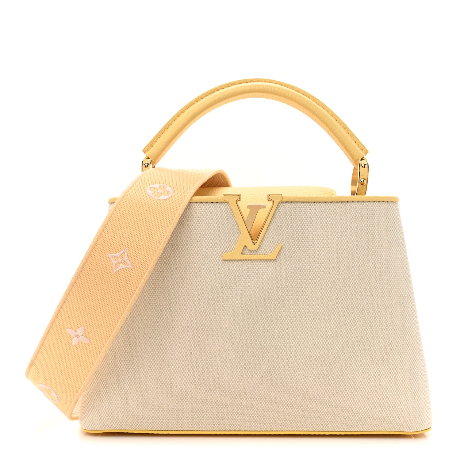 Louis Vuitton Canvas Taurillon Capucines BB Plume Yellow 1 of 10