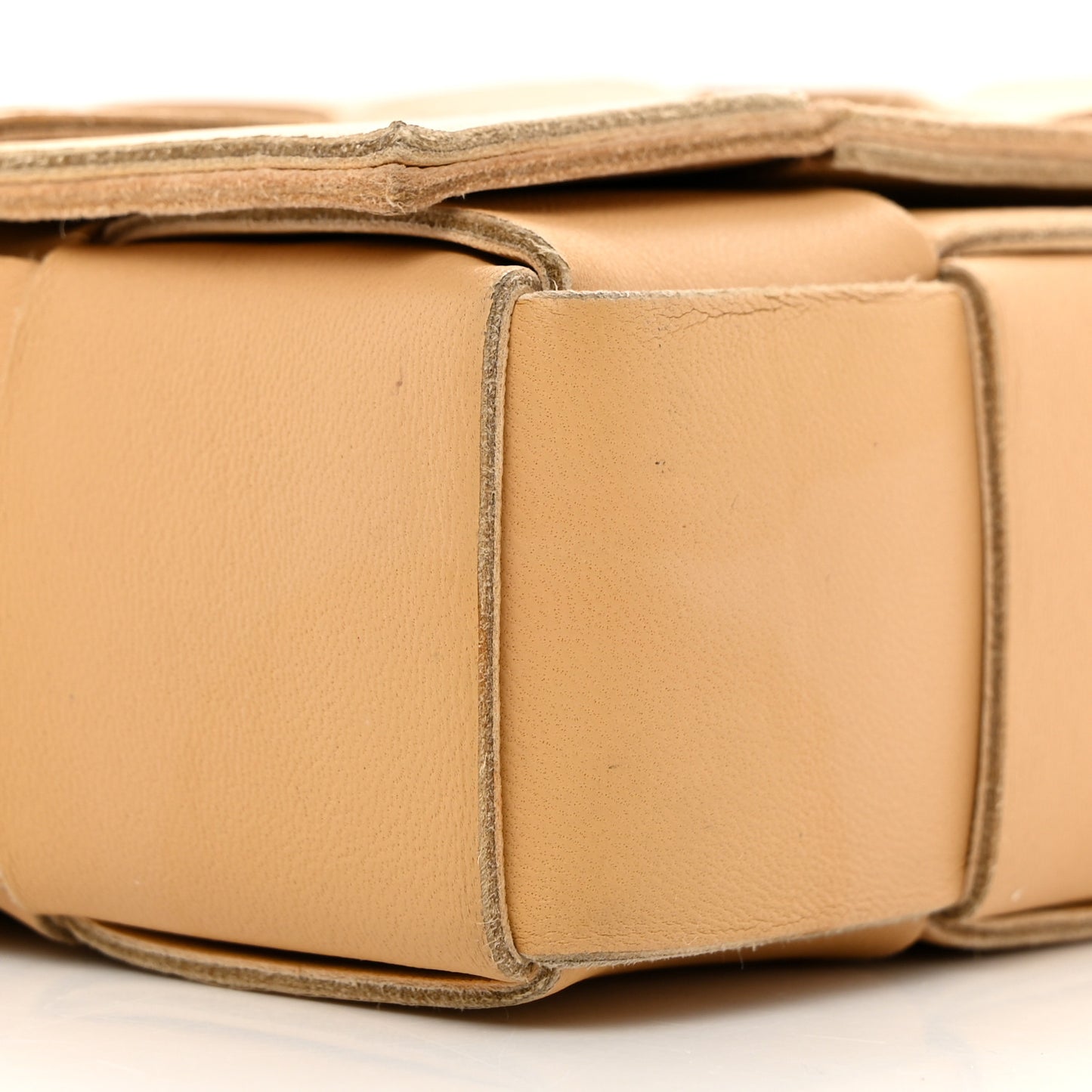 Lambskin Maxi Intrecciato Cassette Crossbody Bag Porridge