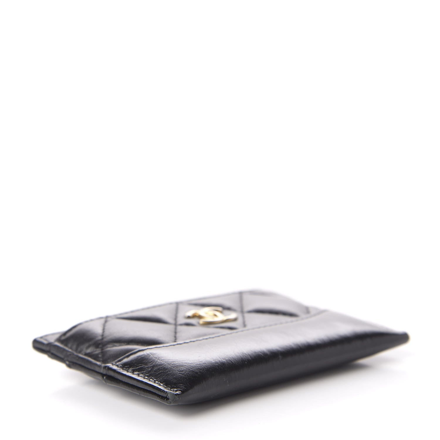 Chanel Aged Calfskin Quilted Gabrielle Card Holder Black 4 of 8