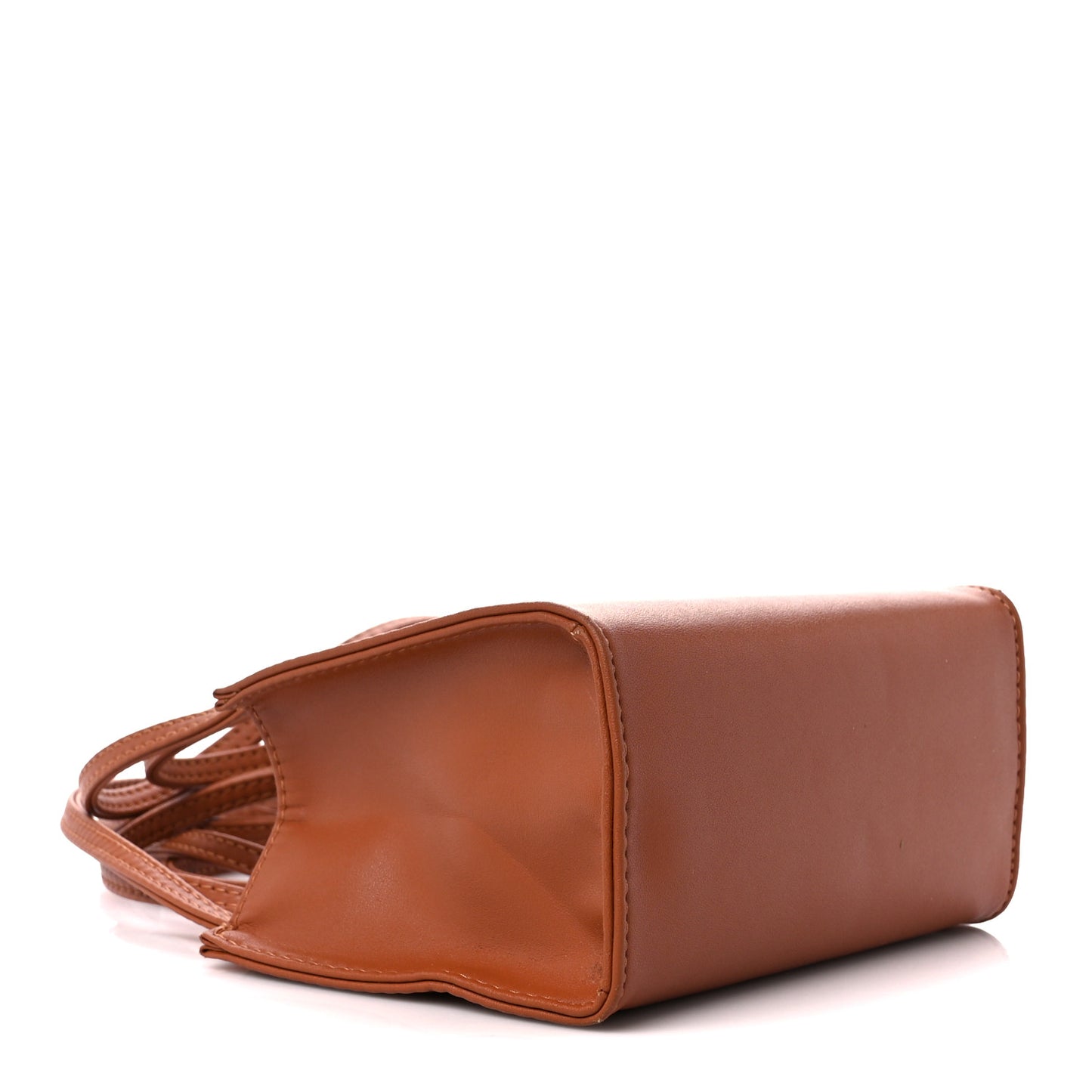 Vegan Leather Small Shopping Bag Tan