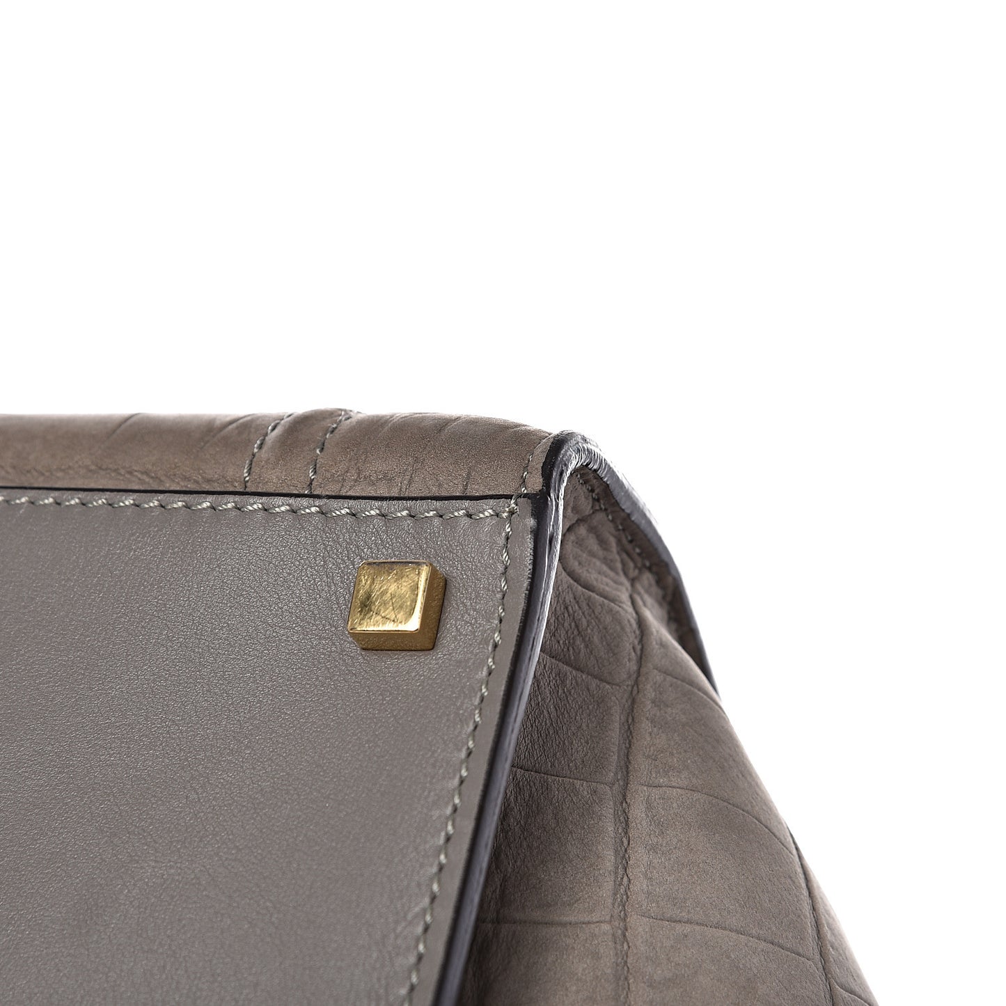 Crocodile Embossed Nubuck Medium Phantom Luggage Grey