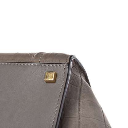 Celine Crocodile Embossed Nubuck Medium Phantom Luggage Grey 9 of 13