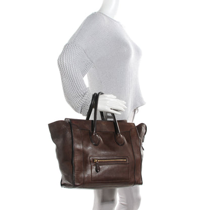 Celine Pebbled Calfskin Mini Luggage Dark Brown 2 of 10