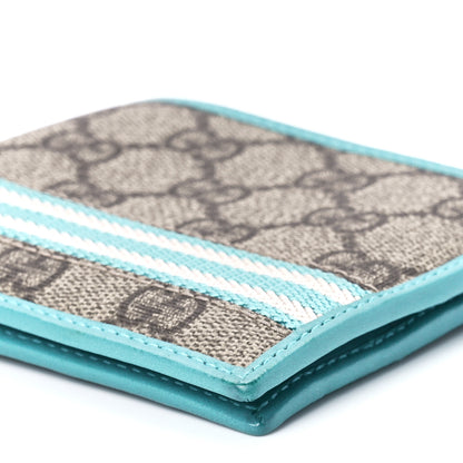 Gucci GG Plus Monogram Web Bi-Fold Wallet Blue Beige 12 of 13