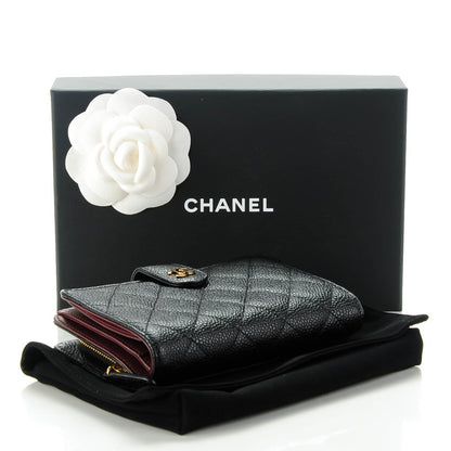 Chanel Caviar Quilted Zipped Pocket Wallet Black 4 of 8