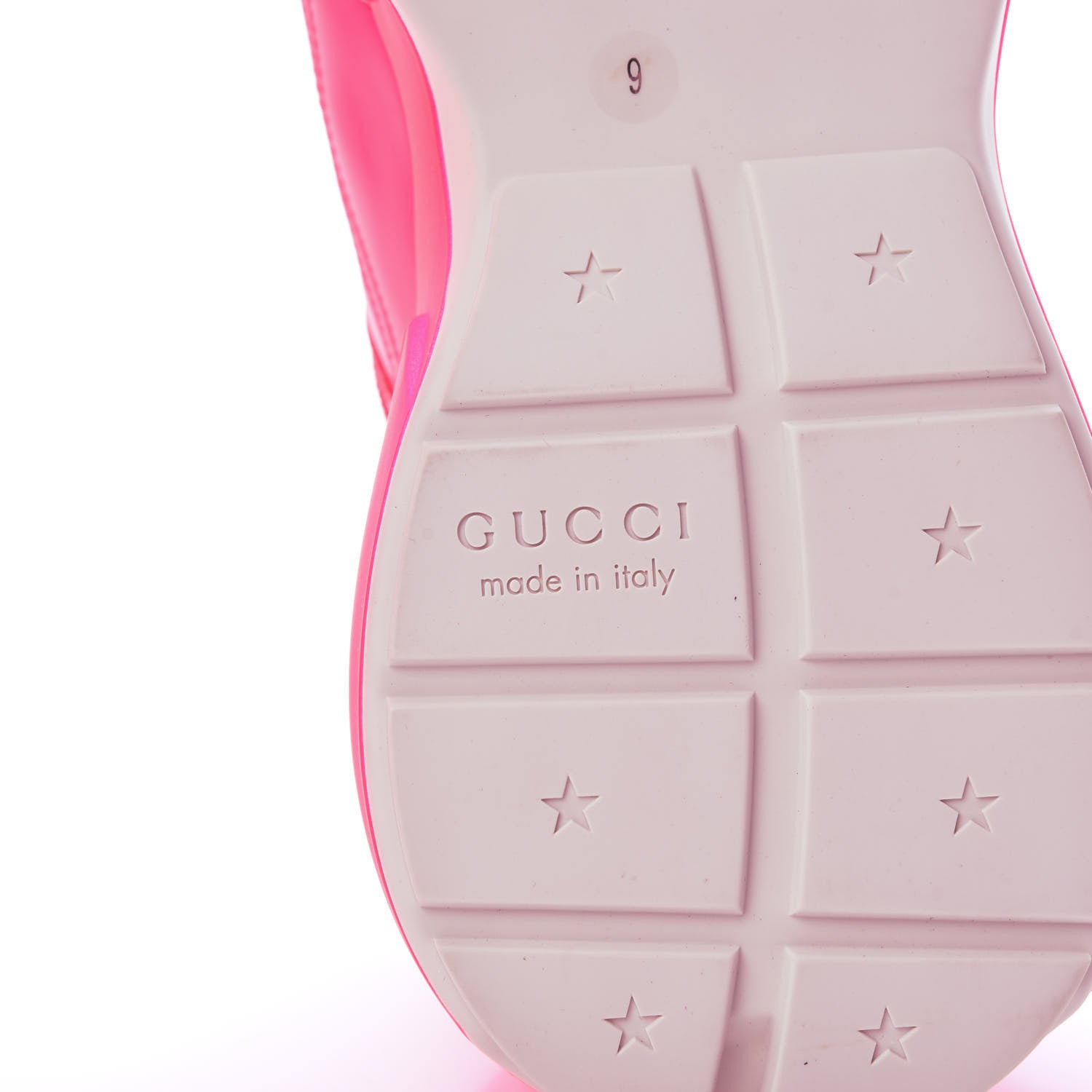 Gucci Calfskin Mens Rhyton Sneakers 9 Fuxia Fluo 6 of 8