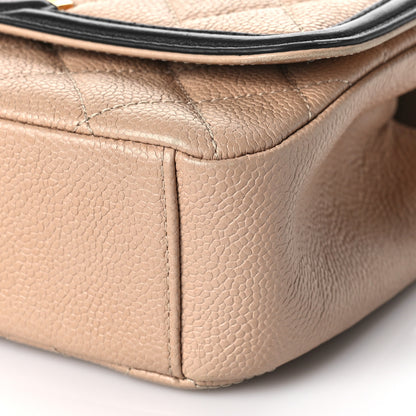 Chanel Caviar Quilted Small CC Filigree Flap Beige Black 9 of 10