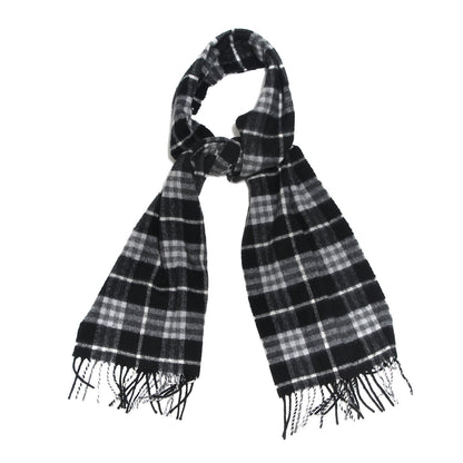 Burberry Cashmere Classic Check Fringe Scarf Black 1 of 5