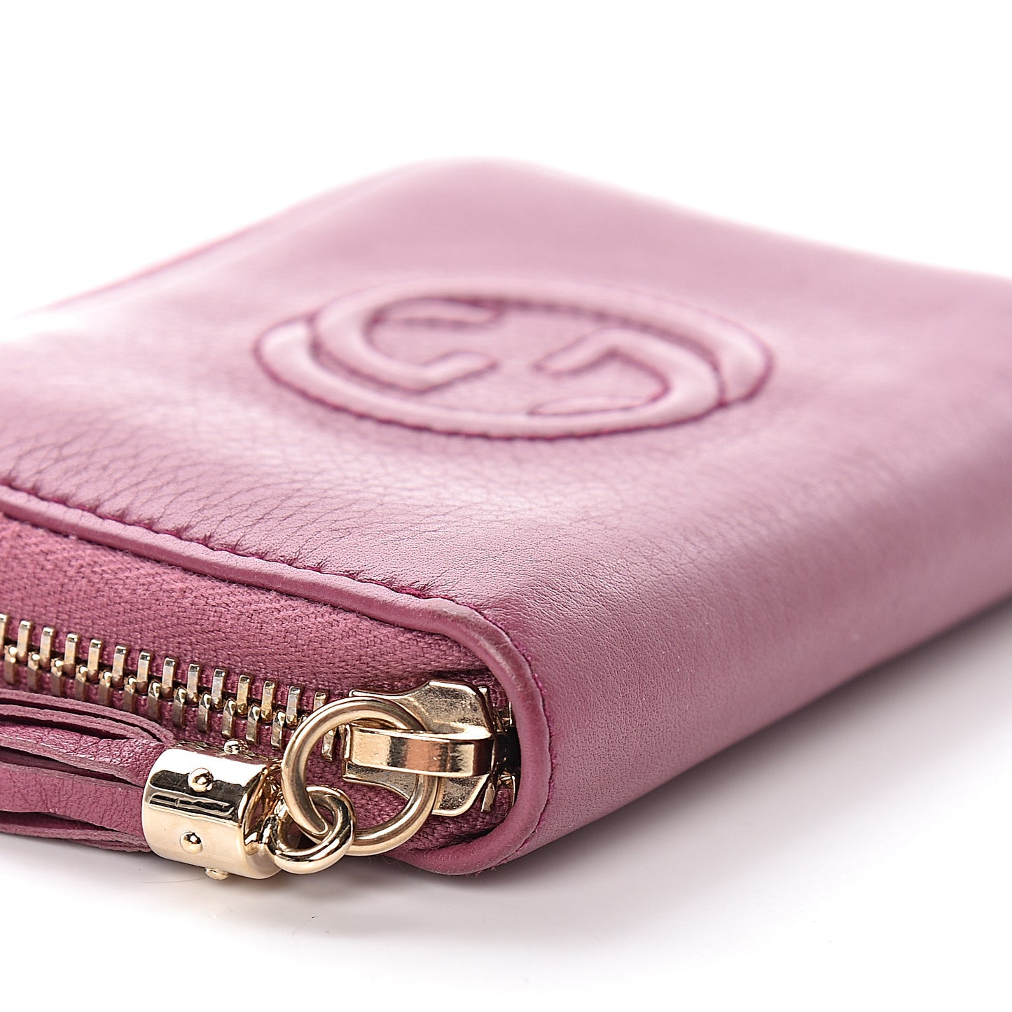 Pebbled Calfskin Soho Compact Disco Zip Around Wallet Peonia Flower
