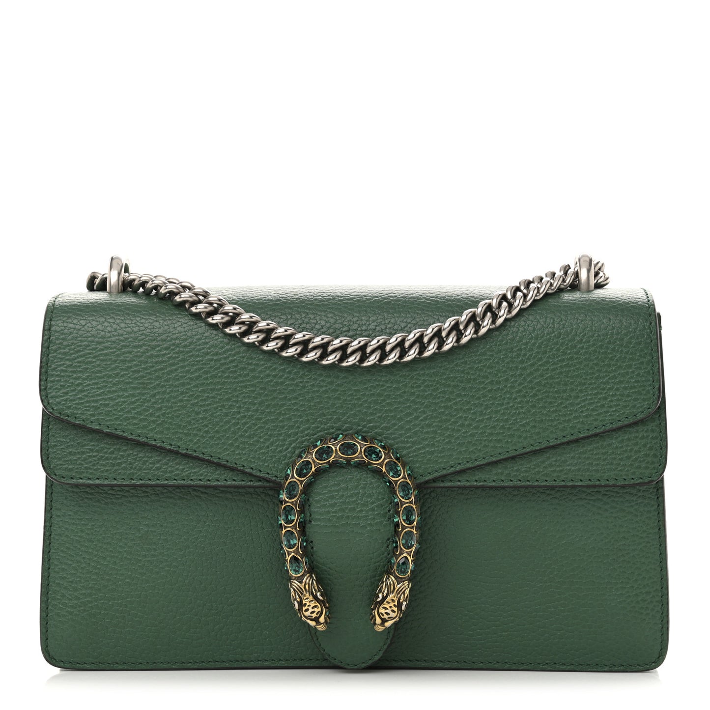 Pebbled Calfskin Small Dionysus Shoulder Bag Emerald