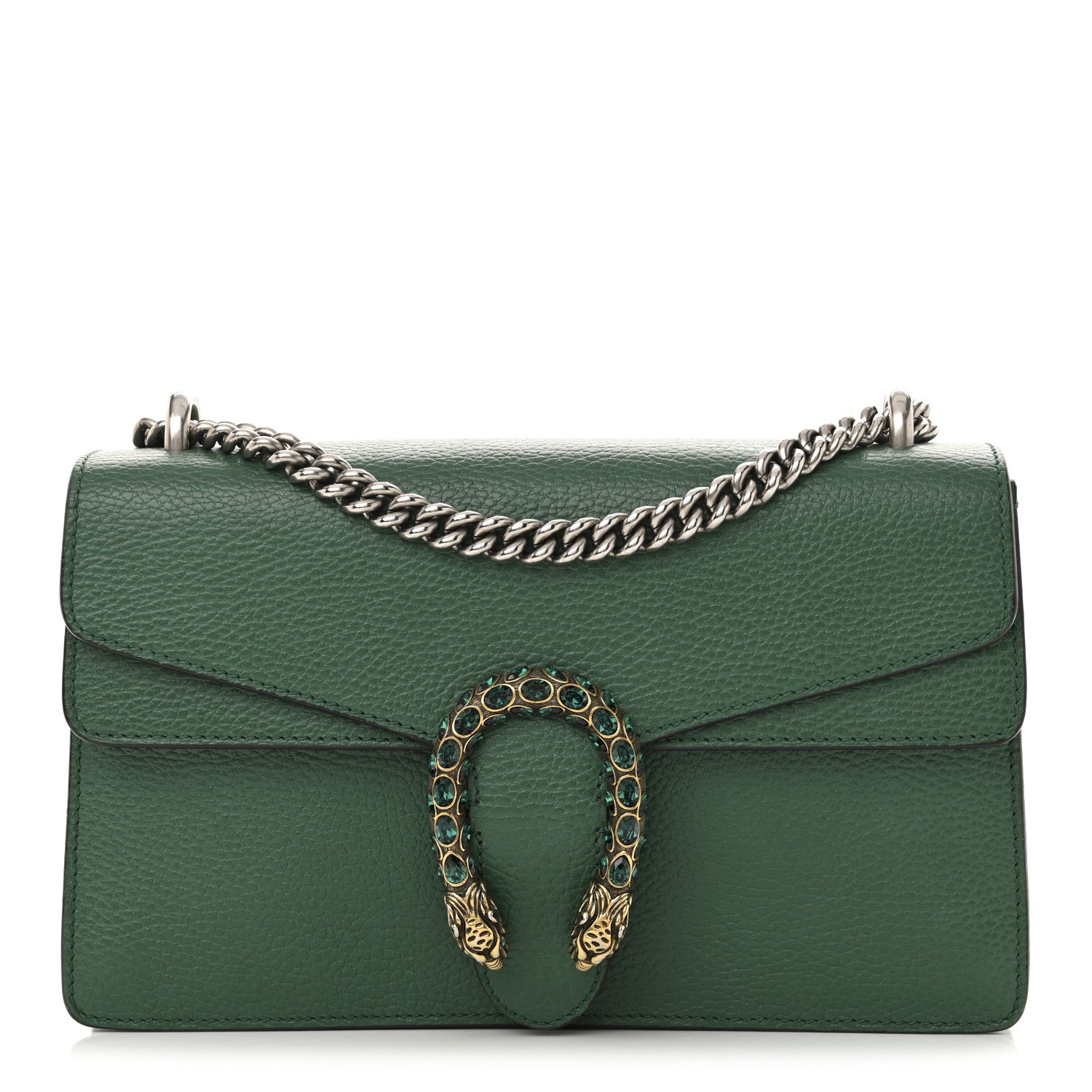 Gucci Pebbled Calfskin Small Dionysus Shoulder Bag Emerald 1 of 14
