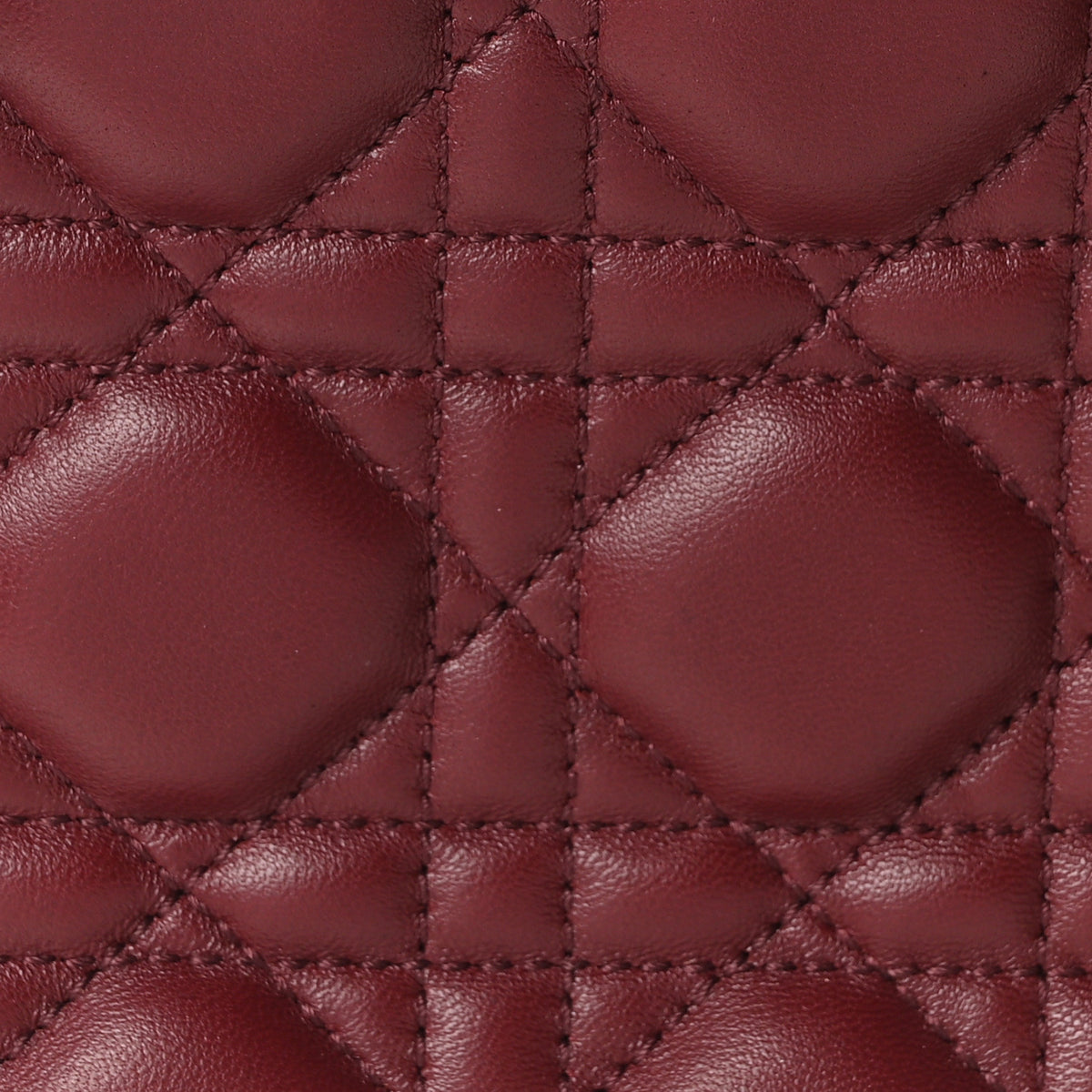 Christian Dior Lambskin Cannage Medium Lady Dior Burgundy 8 of 10