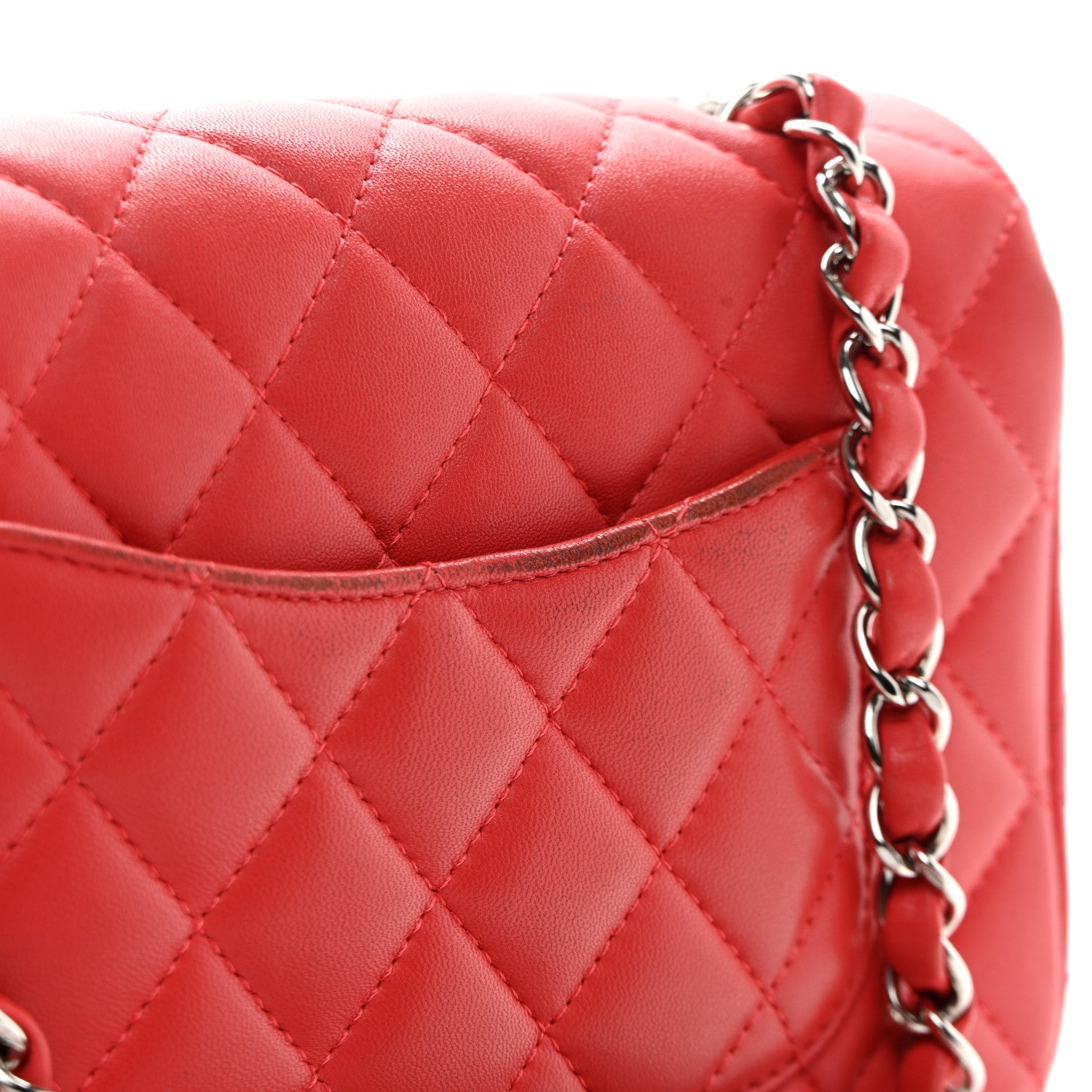 Chanel Lambskin Quilted Mini Rectangular Flap Pink 11 of 11