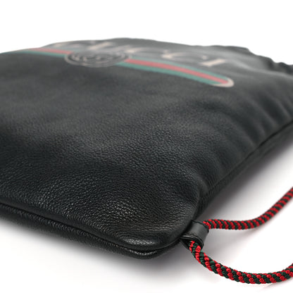 Gucci Calfskin Logo Drawstring Backpack Black 10 of 10