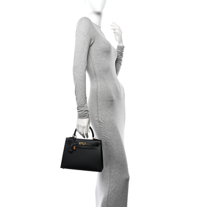 Hermes Epsom Kelly Sellier 25 Black 2 of 10