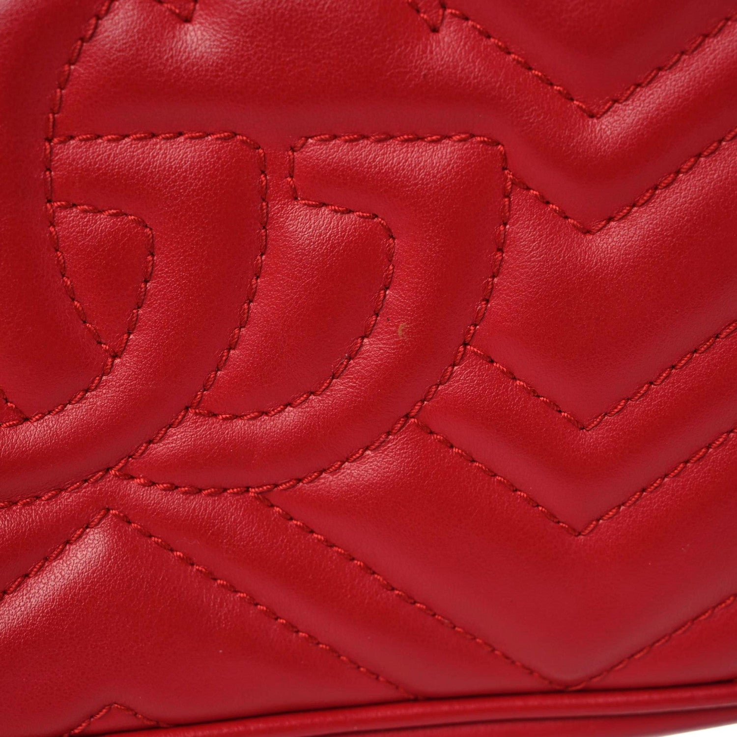 Gucci Calfskin Matelasse Small GG Marmont Chain Shoulder Bag Hibiscus Red 11 of 21