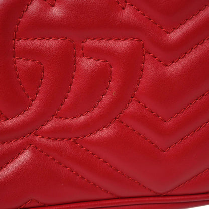 Gucci Calfskin Matelasse Small GG Marmont Chain Shoulder Bag Hibiscus Red 11 of 21