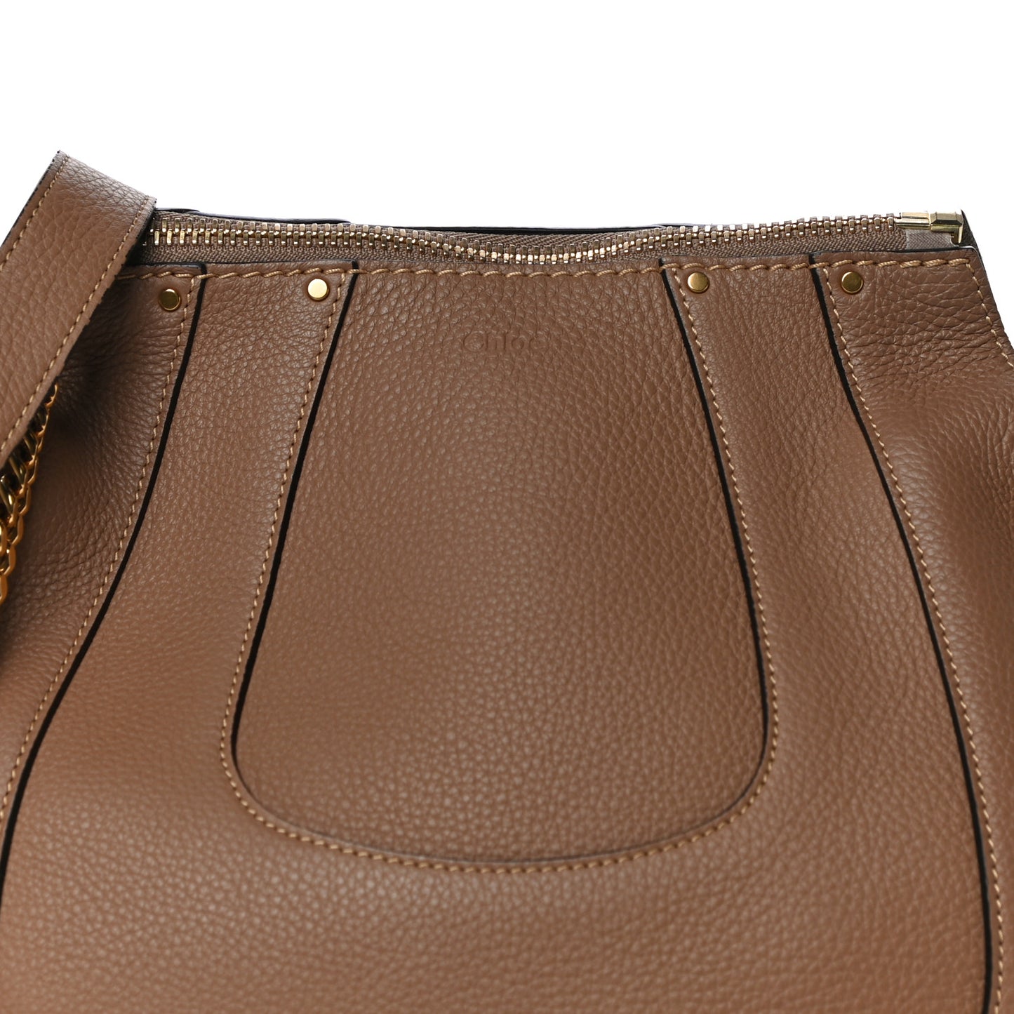Grained Calfskin Small Hayley Hobo Nut