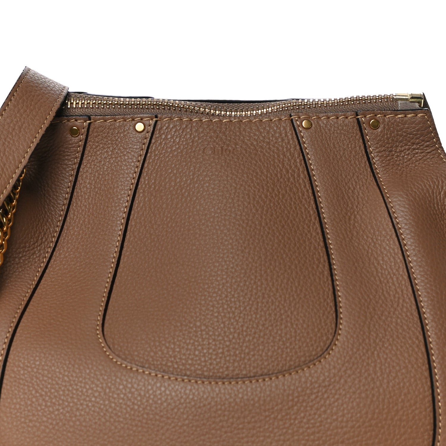 Chloe Grained Calfskin Small Hayley Hobo Nut 7 of 9
