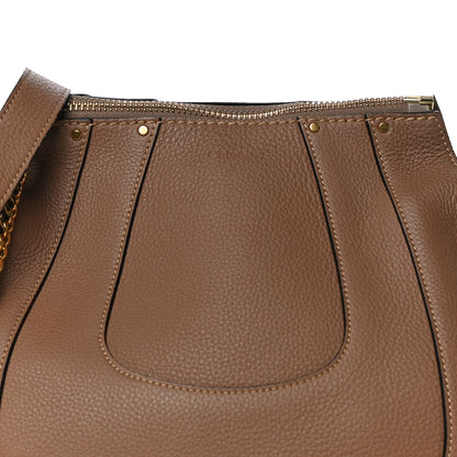 Chloe Grained Calfskin Small Hayley Hobo Nut 7 of 9