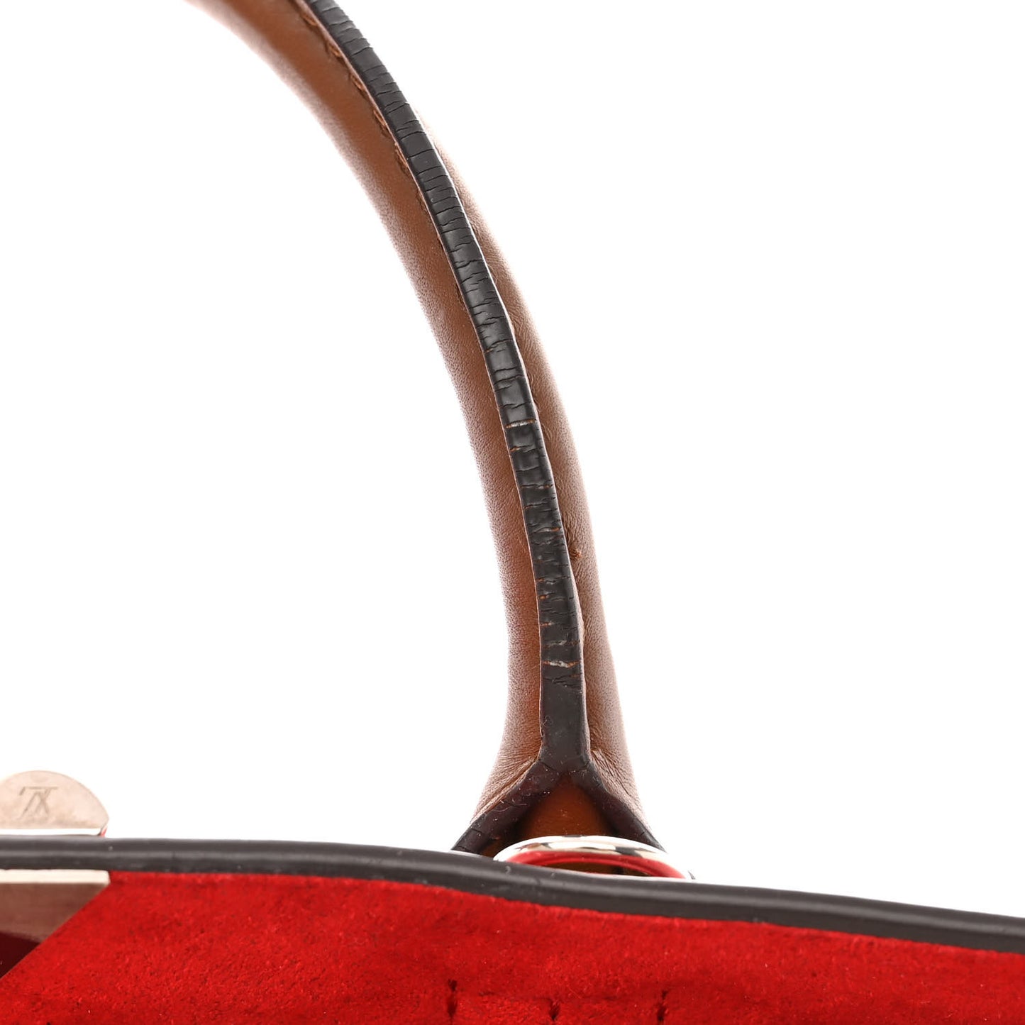 Monogram Cuir Plume Very Tote MM Rubis Noisette