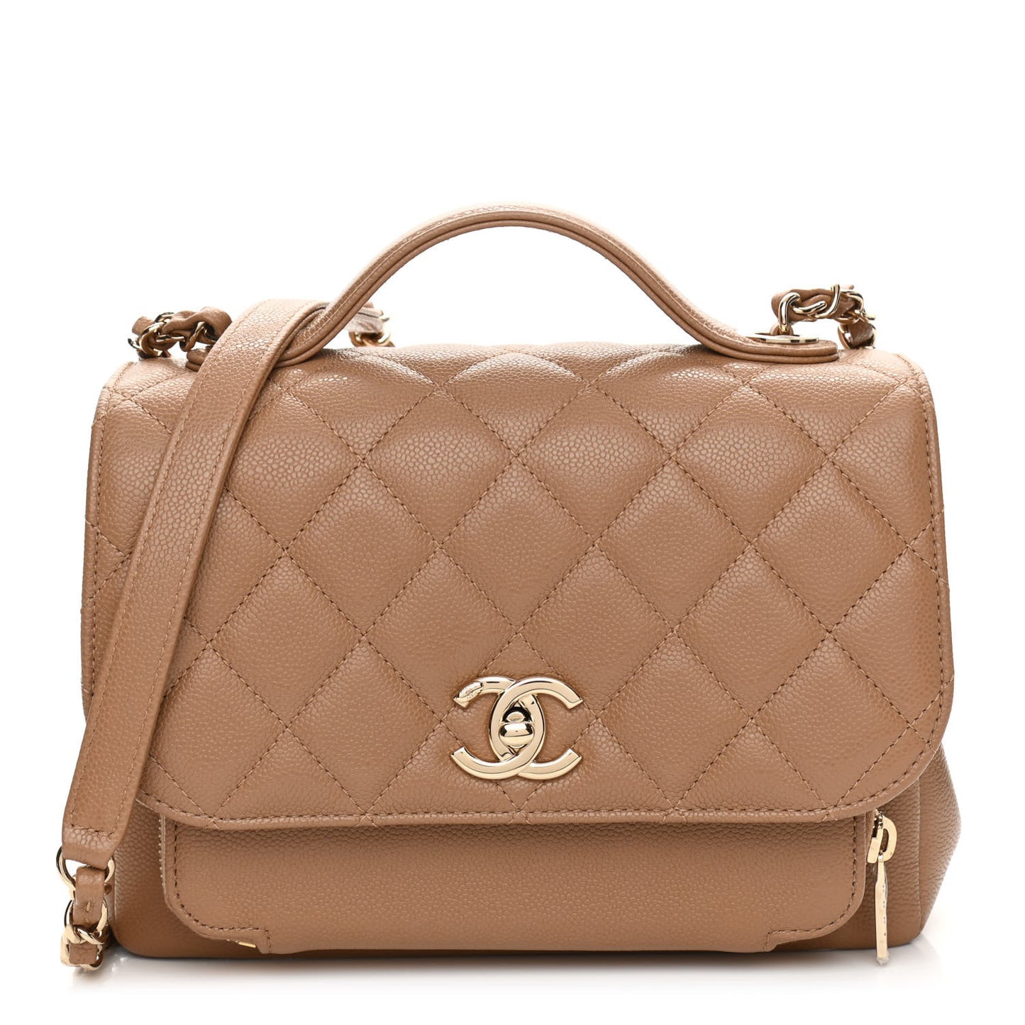 Caviar Quilted Medium Business Affinity Flap Brown