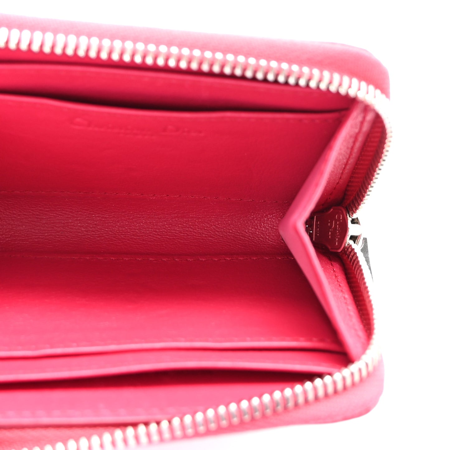 Patent Cannage Tutti Lady Dior Voyageur Coin Purse Fuchsia