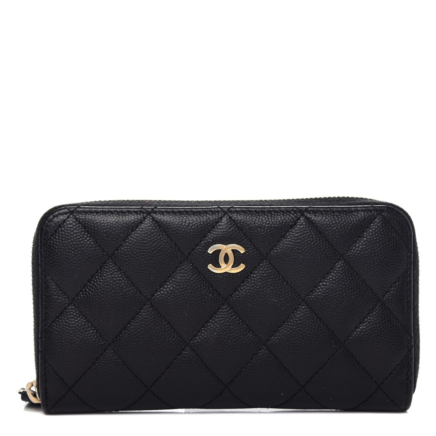 Chanel Caviar Quilted Medium Zip Around Wallet Black 1 of 11